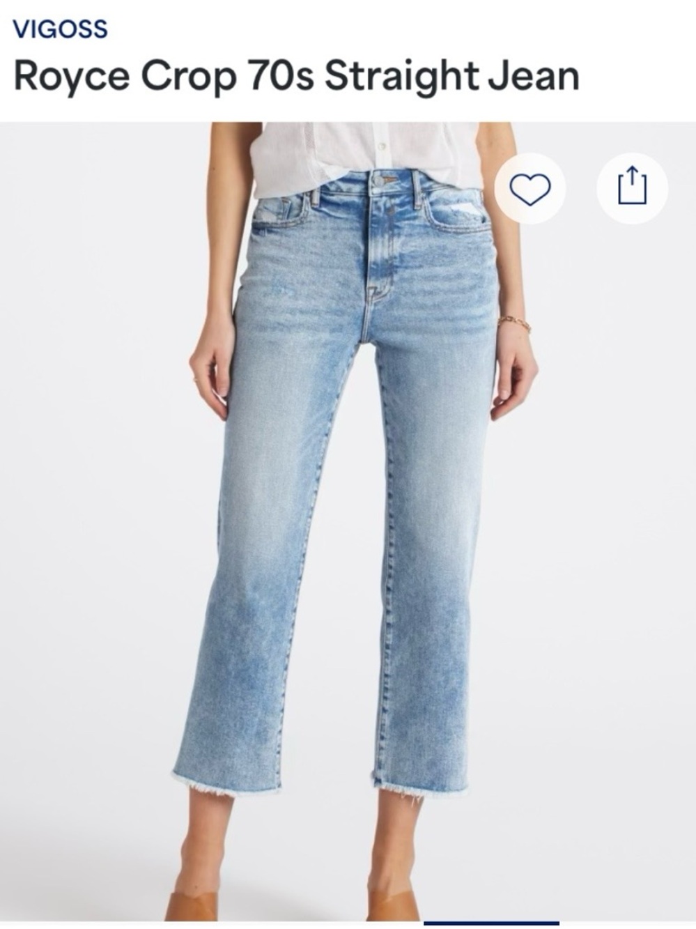 Vigoss Light Blue Royce Crop Straight Jeans